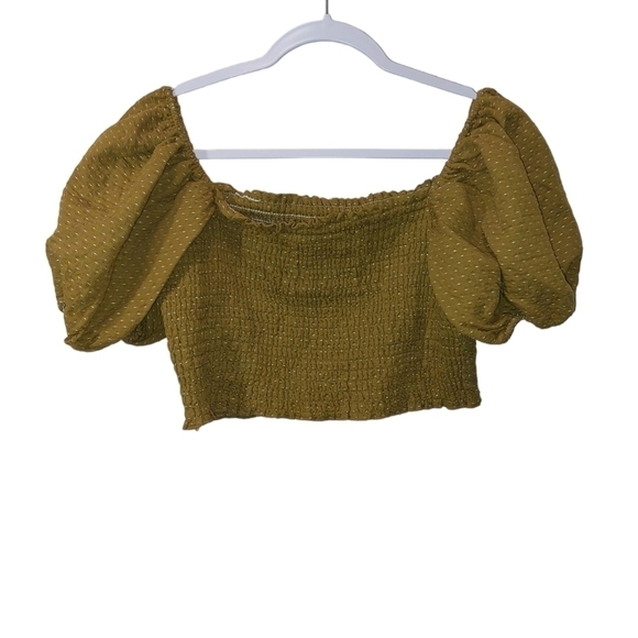 Wild FABLE LADIES SHORT PUFF SLEEVE CROP TOP- S - Picture 2 of 4